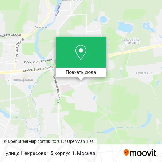 Карта улица Некрасова 15 корпус 1