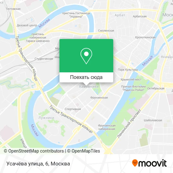 Карта Усачёва улица, 6