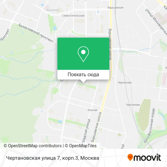 Карта Чертановская улица 7, корп.3
