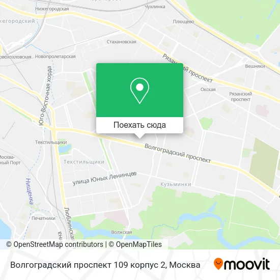 Карта Волгоградский проспект 109 корпус 2