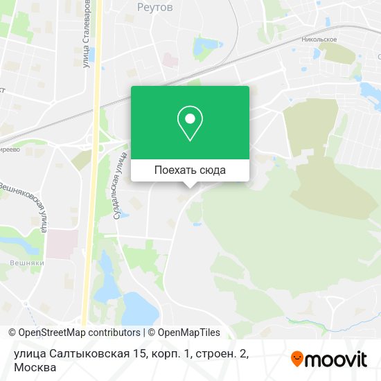 Карта улица Салтыковская 15, корп. 1, строен. 2