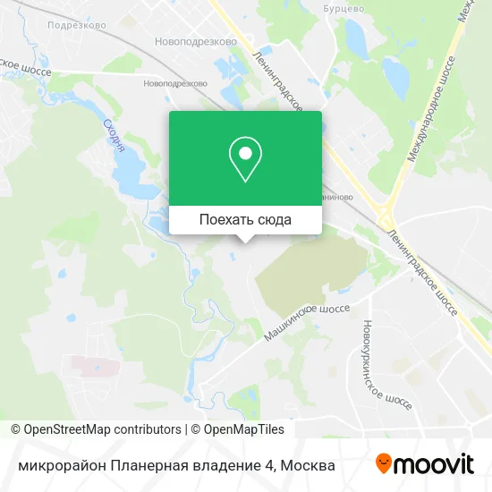 Карта микрорайон Планерная владение 4