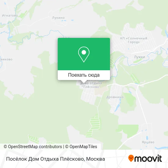 Карта Посёлок Дом Отдыха Плёсково