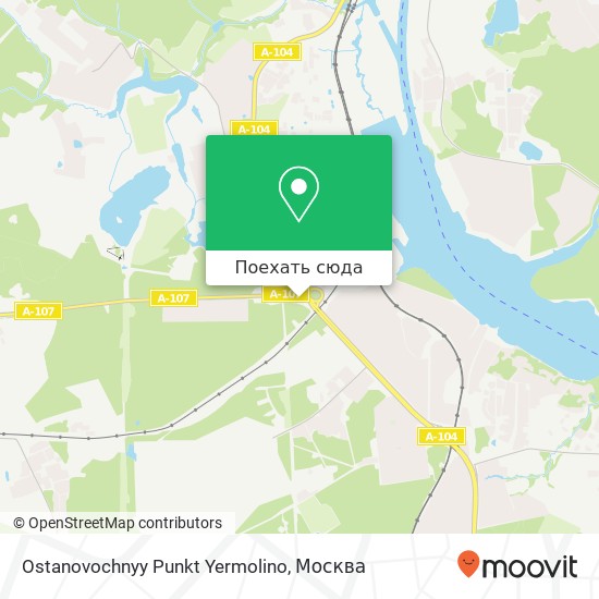 Карта Ostanovochnyy Punkt Yermolino