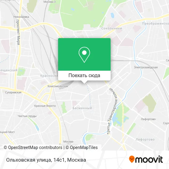 Карта Ольховская улица, 14с1