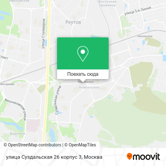 Карта улица Суздальская 26 корпус 3