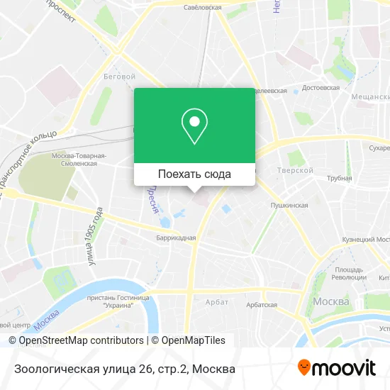 Карта Зоологическая улица 26, стр.2