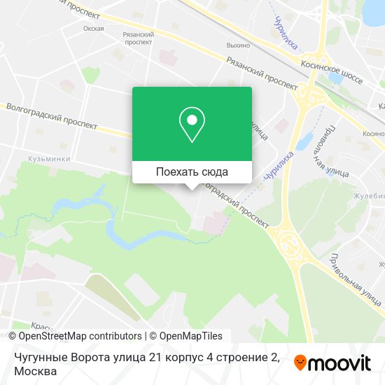 Карта Чугунные Ворота улица 21 корпус 4 строение 2