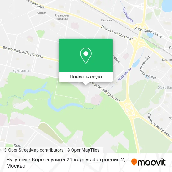 Карта Чугунные Ворота улица 21 корпус 4 строение 2
