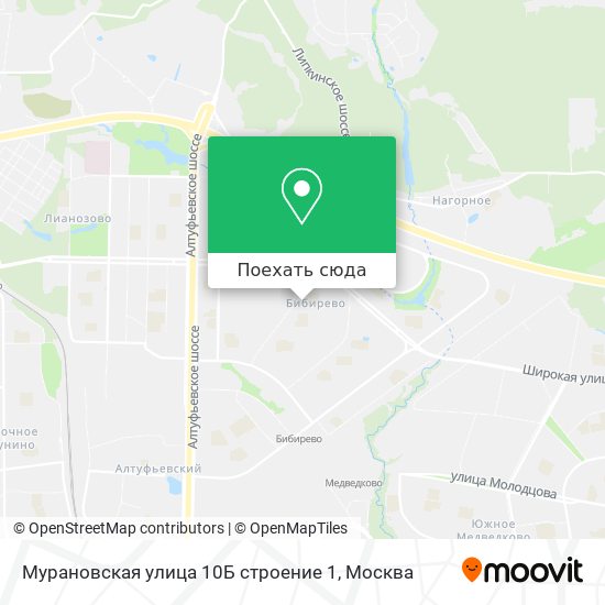 Карта Мурановская улица 10Б строение 1
