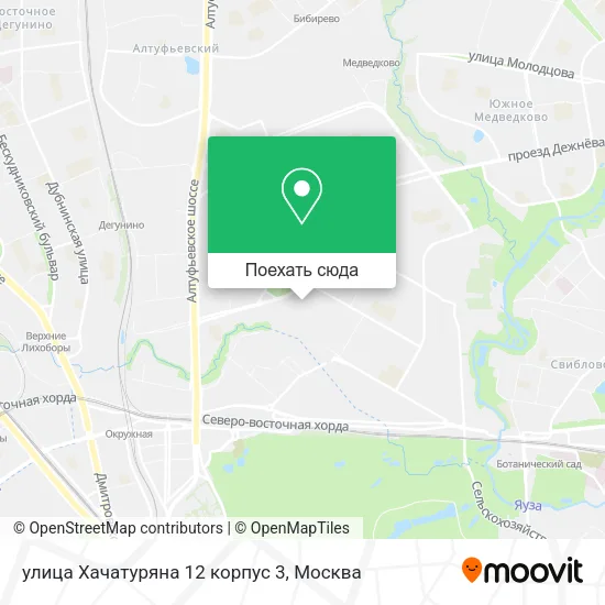 Карта улица Хачатуряна 12 корпус 3
