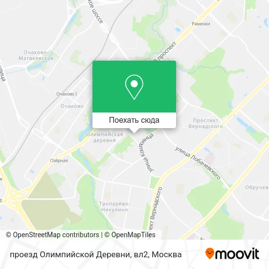 Карта проезд Олимпийской Деревни, вл2