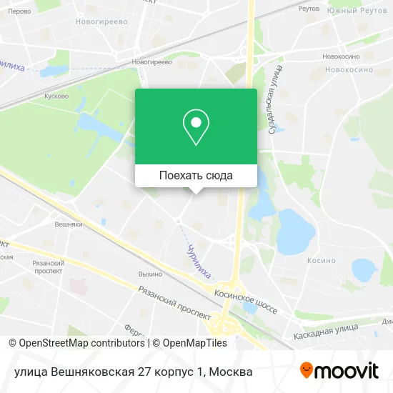 Карта улица Вешняковская 27 корпус 1