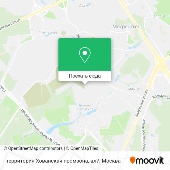 Карта территория Хованская промзона, вл7