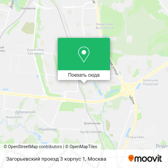 Карта Загорьевский проезд 3 корпус 1