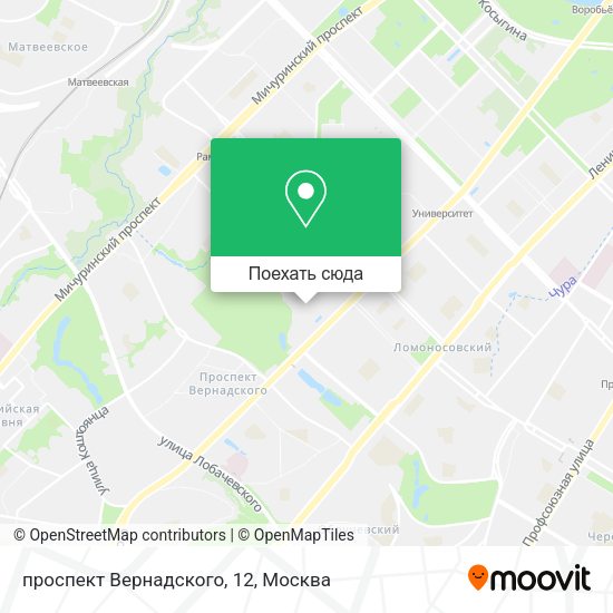 Карта проспект Вернадского, 12
