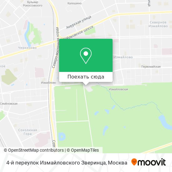 Карта 4-й переулок Измайловского Зверинца