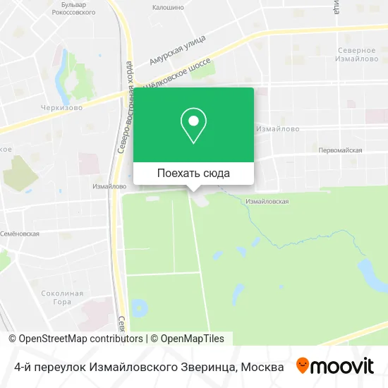 Карта 4-й переулок Измайловского Зверинца