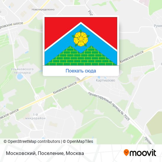 Карта Московский, Поселение