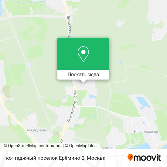 Карта коттеджный поселок Ерёмино-2