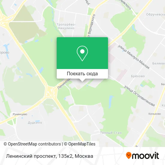 Карта Ленинский проспект, 135к2