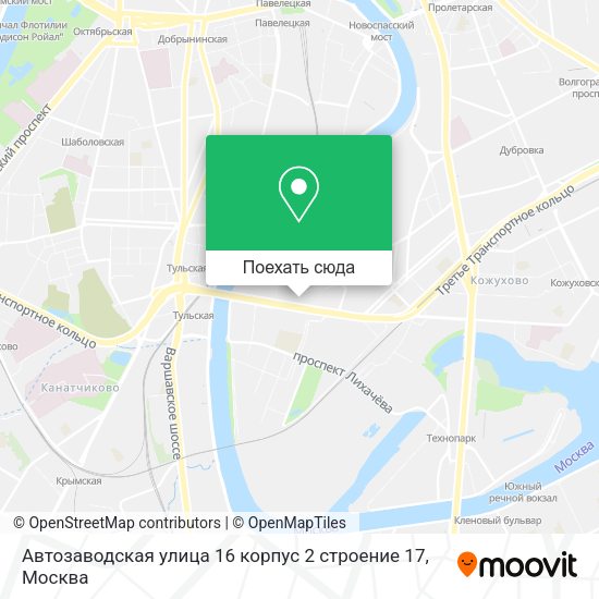 Карта Автозаводская улица 16 корпус 2 строение 17
