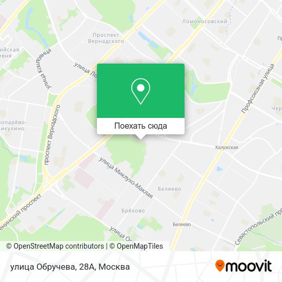 Карта улица Обручева, 28А