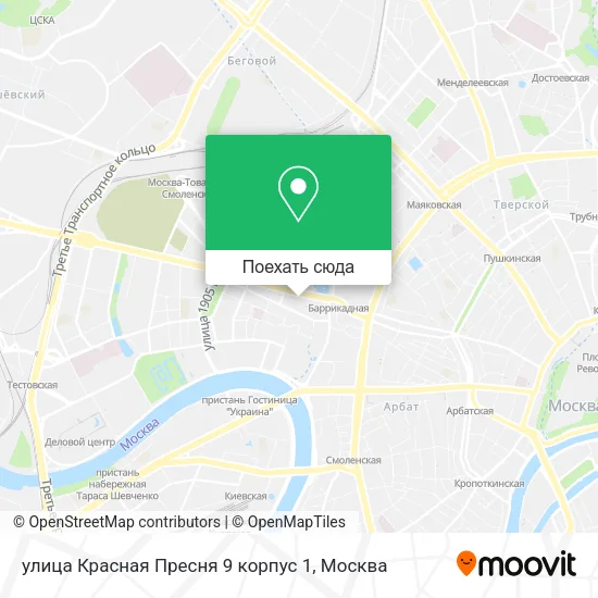Карта улица Красная Пресня 9 корпус 1