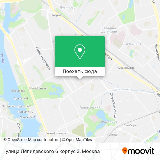 Карта улица Ляпидевского 6 корпус 3