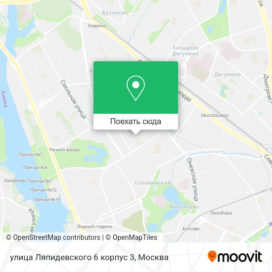 Карта улица Ляпидевского 6 корпус 3