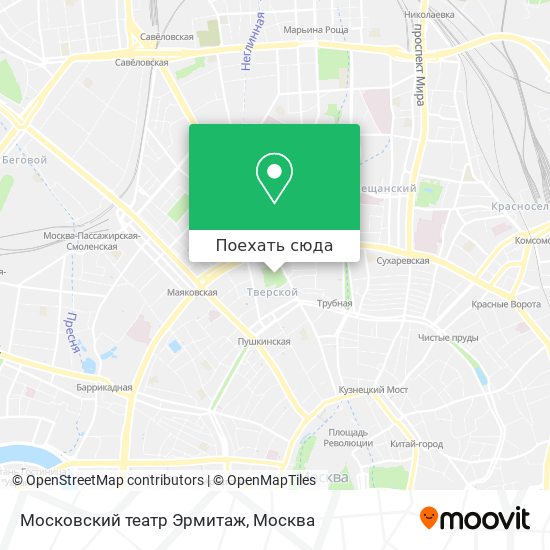 Карта Московский театр Эрмитаж