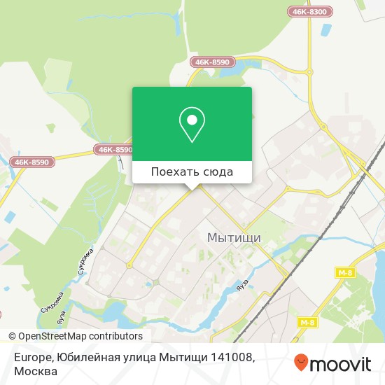 Карта Europe, Юбилейная улица Мытищи 141008