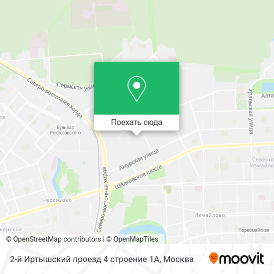 Карта 2-й Иртышский проезд 4 строение 1А