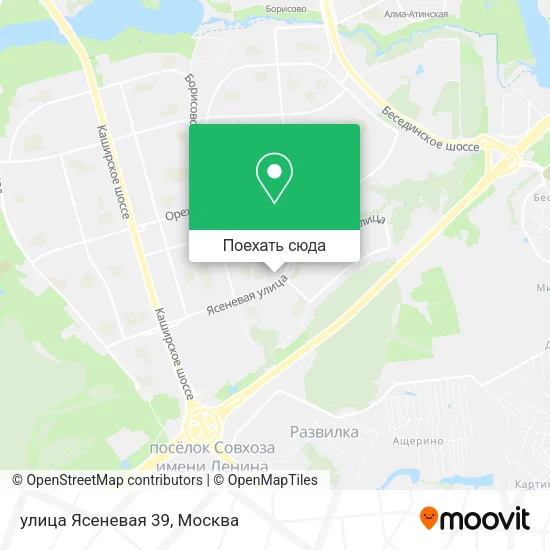 Карта улица Ясеневая 39