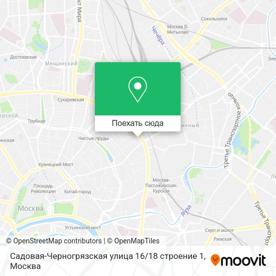 Карта Садовая-Черногрязская улица 16 / 18 строение 1