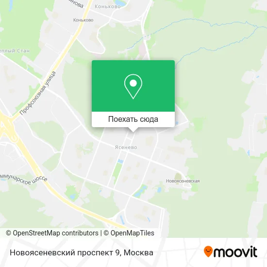 Карта Новоясеневский проспект 9