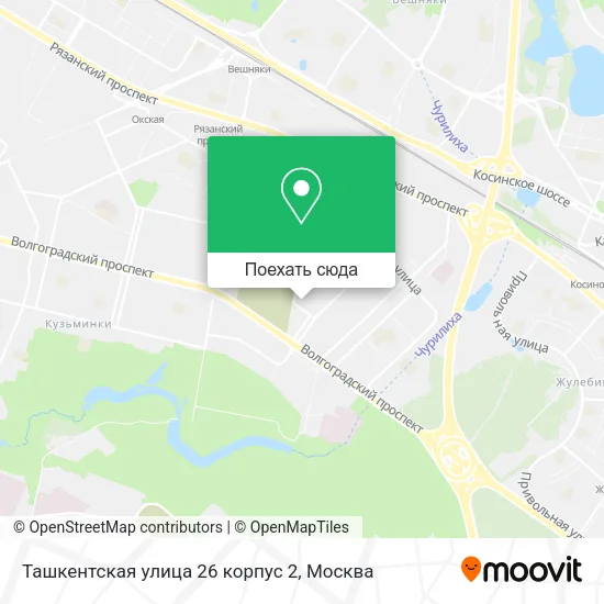 Карта Ташкентская улица 26 корпус 2