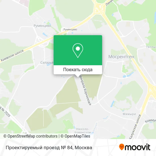 Карта Проектируемый проезд № 84