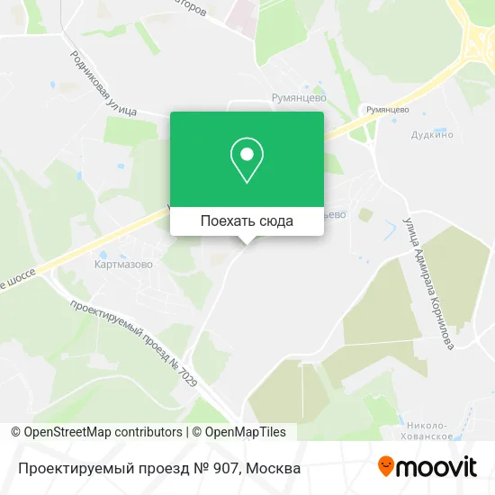 Карта Проектируемый проезд № 907