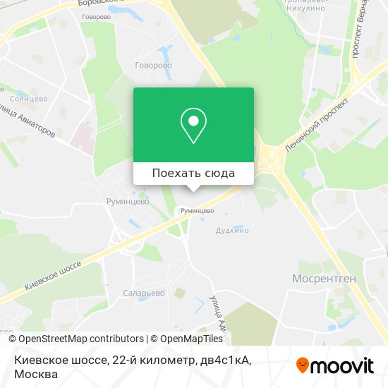 Карта Киевское шоссе, 22-й километр, дв4с1кА