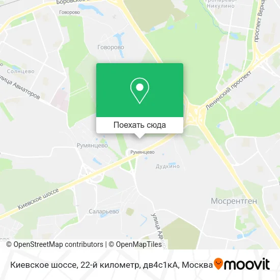 Карта Киевское шоссе, 22-й километр, дв4с1кА