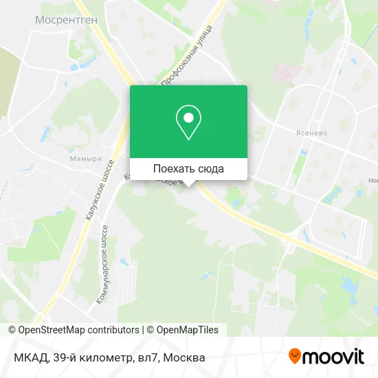Карта МКАД, 39-й километр, вл7