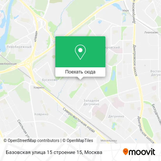 Карта Базовская улица 15 строение 15