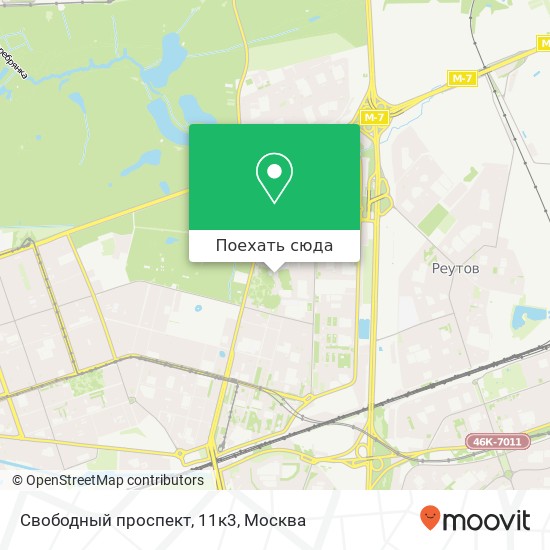 Карта Свободный проспект, 11к3