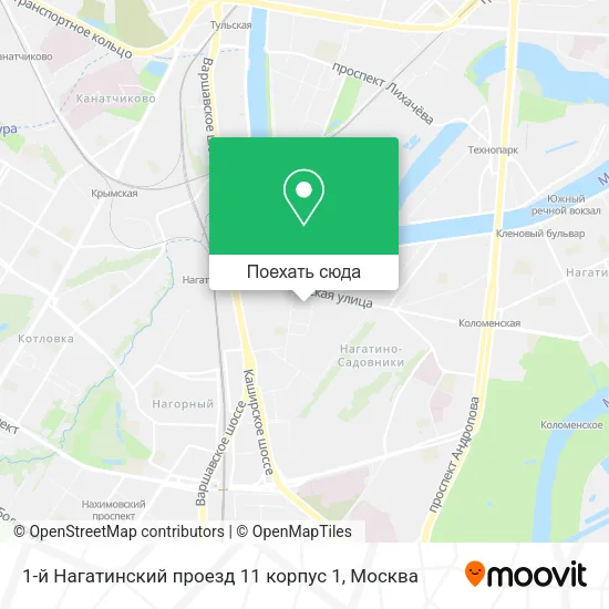 Карта 1-й Нагатинский проезд 11 корпус 1
