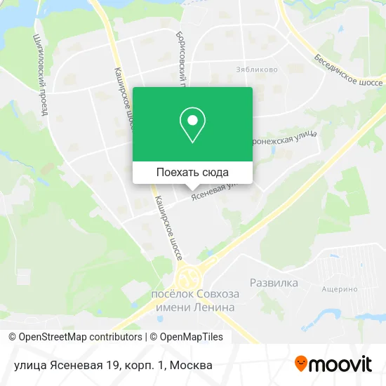 Карта улица Ясеневая 19, корп. 1