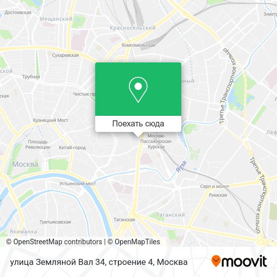 Карта улица Земляной Вал 34, строение 4
