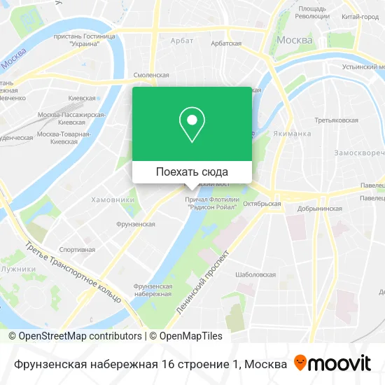 Карта Фрунзенская набережная 16 строение 1