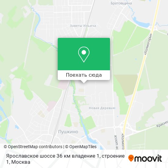 Карта Ярославское шоссе 36 км владение 1, строение 1