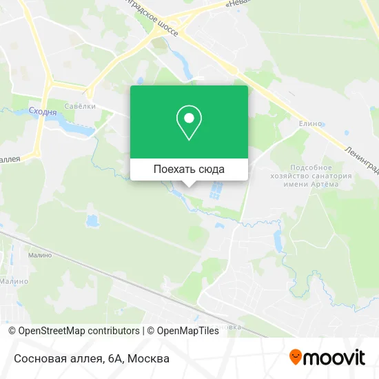 Карта Сосновая аллея, 6А